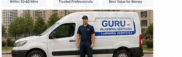 Guru Plumbing Services vehicle and plumber in Gurgaon